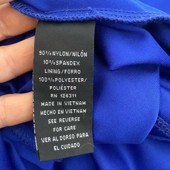 Ronni Nicole Dress Lace Knee Length Cobalt Blue Size 8 - Picture 6 of 7